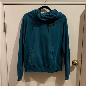 teal nike cowl-neck sweatshirt